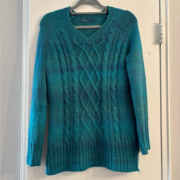 Prana Sweaters - Prana Teal Cable Knit Sweater M